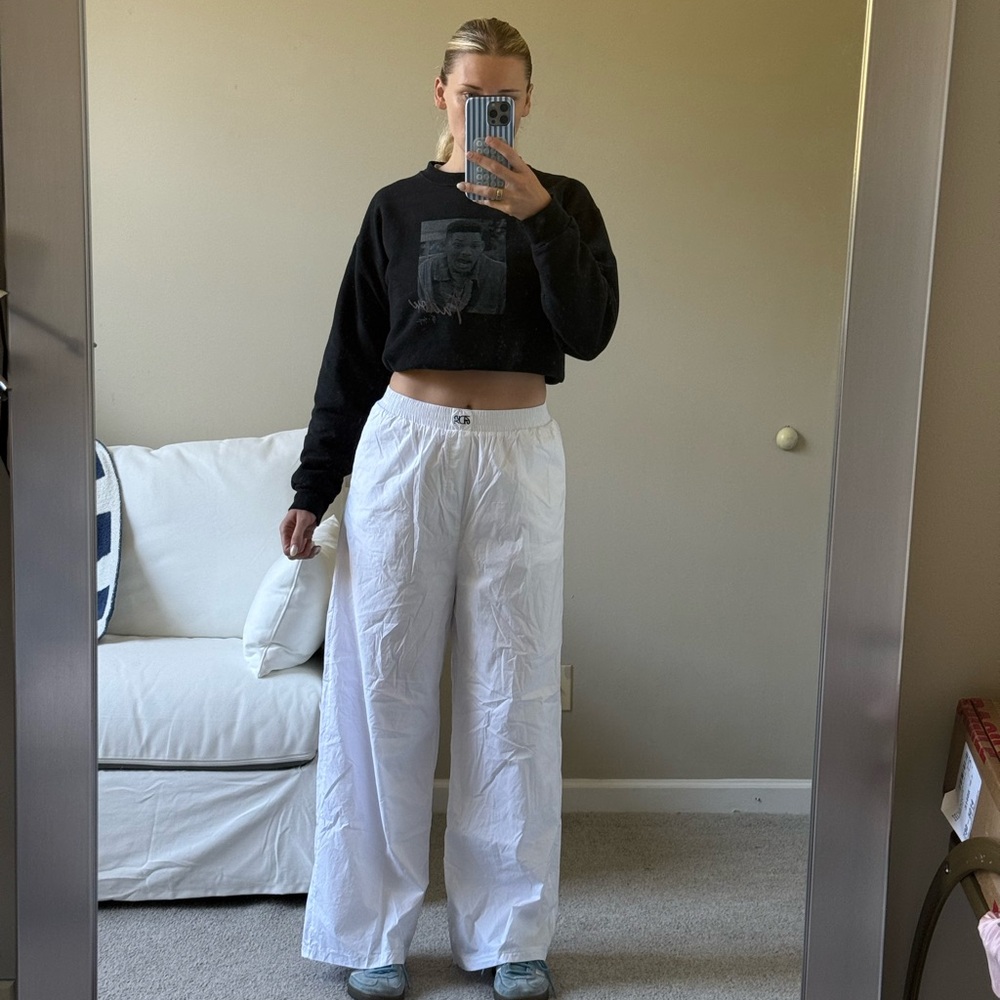 SNDYS white boxer pants size large